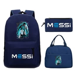 Children Teenger 3pcs Set Backpack Football Star Schoolbags Women Men Soccer Lover Backpack Pencil Bag Insulated Lunch Bags 3PCS