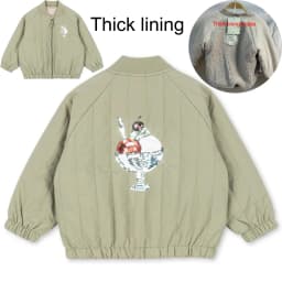KS 26 Winter Baby Girls Boy Sequin Cotton Jackets Lambswool Coats Cherry Animals Desigh Fleece Flight Suit Kids Sets and Outfits