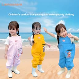 Kids Waterproof Bib Overalls With Boots Toddler Waders Lightweight Beach Jumpsuit For Fishing Creek Play Kindergarten Water Gear