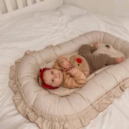 New Ruffle Lace Baby Nest Bed Crib in Bed Infant Portable Cotton Mattress Newborn Biomimetic Bed Portable Sleeping Bed