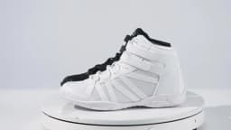 BAXINIER Black High Top Cheer Shoes for Youth Girls Boys Cheerleading Sneakers Ankle Support Breathable Mesh Hook Loop Closure Soft Insole Anti-Slip Rubber Outsole Athletic Training Dance