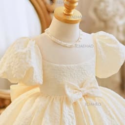 2026 Children Girls Champagne Bow PrincessBirthday Party Gown First Baby Satin Tutu Dress Gown Performance Elegant Kids