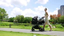 3 In 1 Height Adjustable High View Baby Pushchair Matching Safety Infant Carrier Car Seat, Portable Lightweight Wear-Resistant Aluminum Support Bracket, Sweat-Proof Breathable Linen Summer Liner, Labor-Saving One-Step Fold Design Infant Pram, Multi-Angle