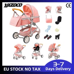 Premium 3-in-1 Baby Stroller with Car Seat & Sleeping Basket, Breathable Summer Pushchair, Lightweight Aluminum Frame, Easy Folding for Landscape View