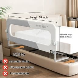 1 Side Bed Guard Rail for Toddlers 47" 59" 71" 78" Adjustable Folding Up Bed Railing Baby Bed Rails Guard for Twin Queen King Full Size Bed