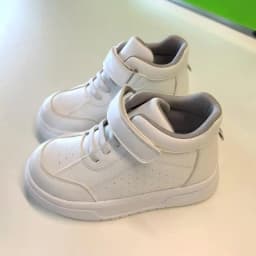Orthopedic Casual Shoes for Kids White Color Leather Ankle Support School Footwear with Corrective Insole