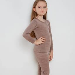 Merino Wool Thermal Kids Underwear Set Baby Girl Boys Winter Thicker 260GSM Soft Clothes