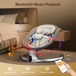 Electric Baby Swing Gray, Baby Lounge Chair with Remote Control and Wireless Control Style Application, Up to 9kg