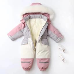 -30 Degree Baby Winter Coat Thicken Baby Jumpsuit Warm Children Jacket Waterproof Kids Ski Suit Hooded Baby Snowsuit 1-5 Years