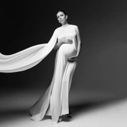 Elegant High Neck Maternity Photography Props Dress Cape Sleeve Pregnancy Gown Photo Shoot Sexy Baby Shower Women Maxi Gowns