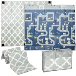 Aiyaplay Reversible Foldable Padded Baby Rug 202X180.5X1 cm Foldable Sides Waterproof Multicolor