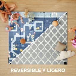 Aiyaplay Reversible Foldable Padded Baby Rug 202X180.5X1 cm Foldable Sides Waterproof Multicolor