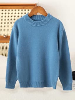 Children's Wool Sweater Pullover Autumn Winter Girls Boys Basic Mock Neck 100% Merino Wool Knitwear Kids Cashmere Thick Clothing