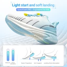 ONEMIX Waterproof Shock-Absorbing Children Sports Shoes Lightweight Breathable Soft Elastic Comfortable Male Students Girls