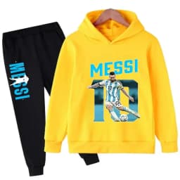 Autumn Football Star Messi Children Hoodies Sets Pants Suit 2 Pcs Sets Kids Boy Girl Clothing Casual Fashion Sports Tracksuits