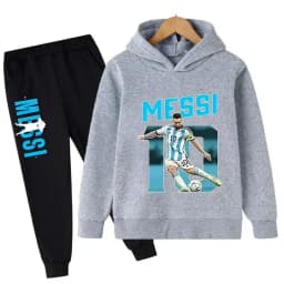 Autumn Football Star Messi Children Hoodies Sets Pants Suit 2 Pcs Sets Kids Boy Girl Clothing Casual Fashion Sports Tracksuits