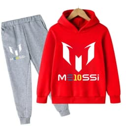 Autumn Football Star Messi Children Hoodies Sets Pants Suit 2 Pcs Sets Kids Boy Girl Clothing Casual Fashion Sports Tracksuits