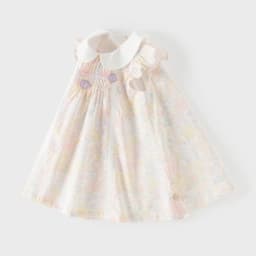 Dave Bella Girls Flower Summer Vest Dress Sweet Cute Children Sleeveless Princess Dress Fashion Cotton Party Outdoor DB2261530