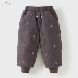 Dave Bella Girls Down Pants Autumn Winter Baby Elastic Waist Plush Trousers Waterproof Outerwear Children Casual Pants DB4254008
