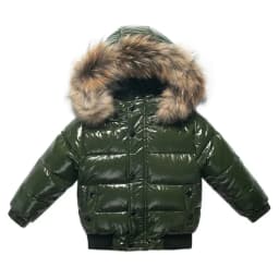 KIDCRKJ Winter Waterproof 1-8 Years Kids Boys Parka Babys Girl Down Jackets Shiny Real Fur Thick Warm Boys Outerwear Coat Outfit