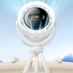 Baby Stroller Fan Adjustable Portable Clip Fan with Auto Oscillate Night Light Aroma Box USB Rechargeable Cooling Fan for Crib