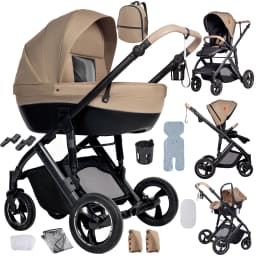 3 in 1 Stroller Baby Stroller Multi Functional Luxury High Landscape High Quality Lightweight Portable Foldable Travel Pram Newborn Carriage Shop Cart Street Fashion Tide Parent Good Choose Pushchair eith Baby Car Seat