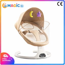 Baby Cradle Swing for Electric Baby Cradle Swing for Newborn Infant Rocking Chair with Bluetooth Lullaby Music Remote Control Automatic Timer Adjustable Motion Infant Rocking Chair with Foldable Mosquito Net Protective Canopy Comfortable Sleeper Seat 15kg