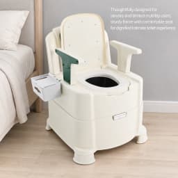 Green Bedside Commode Chair Portable Toilet with Armrests Induction Night Light Dual Black Inner Buckets Bedroom Squat Toilet Dual Use 100kg Load Capacity Anti-Odor Slow-Close Seat for Elderly Disabled Pregnant Home Bathroom RV Camping