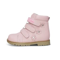 Winter Children Pink Shoes Orthopedic Boots For Kids Casual Luxury Ankle Booties With Rhinestone Flower Leather School Footwear