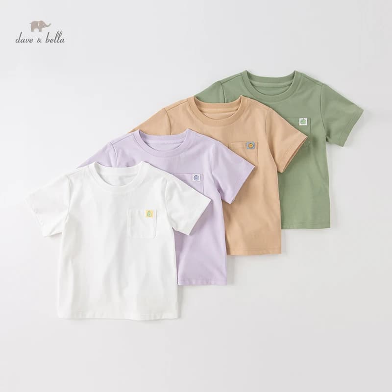 DB2234918 Dave Bella Summer 3Y-13Y Kids Clothes Children Fshion Cotton Sprited T-shirt Boys High Quality Fashion Cute Tees