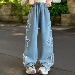 Young Kids Baggy Jeans for Girls Casual Cargo Pants Trousers Children Teenagers Outfits Autumn Baby Clothes 5 7 9 10 12 13 Years