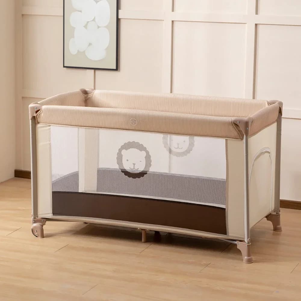 AnGku-Foldable Portable Baby Crib, Multifunction Bedside Bassinet for Babies and Toddlers, Playpen Indoor Outdoor Game