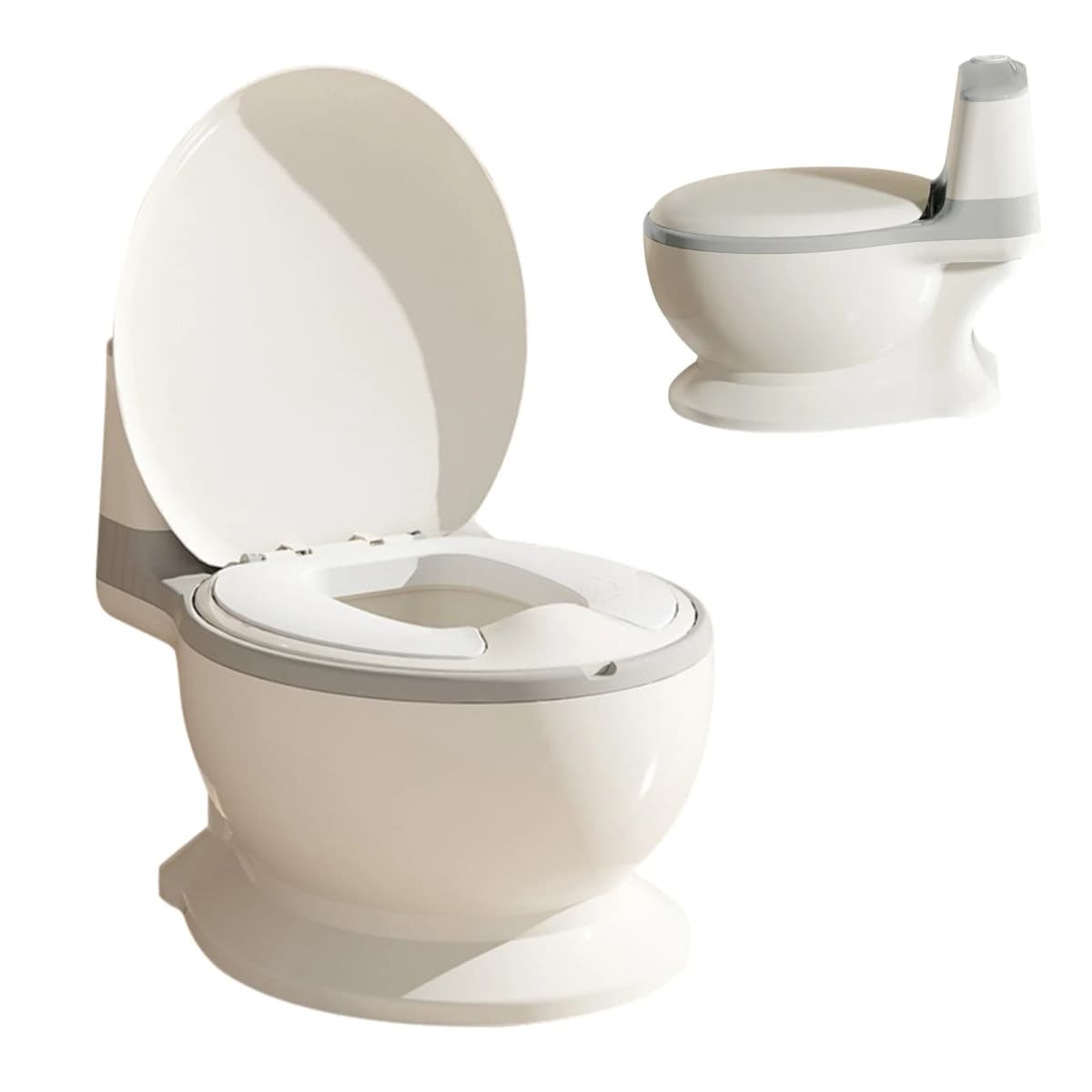 Potty Training Toilet, Realistic 1:1 Potty Training Toilet, PP Training Toilet With Sound Flush PVC Seat, Splash-Proof