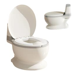 Potty Training Toilet, Realistic 1:1 Potty Training Toilet, PP Training Toilet With Sound Flush PVC Seat, Splash-Proof