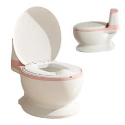Potty Training Toilet, Realistic 1:1 Potty Training Toilet, PP Training Toilet With Sound Flush PVC Seat, Splash-Proof