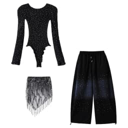 Fashion Girls Hiphop Jazz Dance Wear Performance Clothings Suit Teenage Kids Streetwear Hip Hop Costume Korean Child y2k Outfit