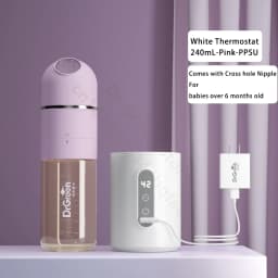 Dr.Green 4S Thermostatic Newborn Baby Bottle Wide Mouth PPSU 180mL/240mL Sealed isolation Fast milk filling Removable/Washable
