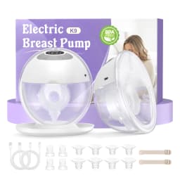 Electric Breast Pump with Dust Cap Hand Free Breastpump- Powerful Suction, Silent and Leak-Proof, 4 Modes, 12 Levels Comfort Milk Collector with 17/19/21/24/27mm Flange Size