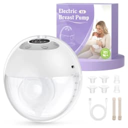 Electric Breast Pump with Dust Cap Hand Free Breastpump- Powerful Suction, Silent and Leak-Proof, 4 Modes, 12 Levels Comfort Milk Collector with 17/19/21/24/27mm Flange Size