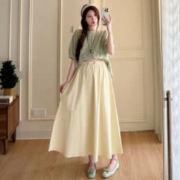 Maternity Suit Summer 2026 Green plaid doll shirt and Beige A Line Skirt Two Piece Set Gentle Cute For Pregnant Women