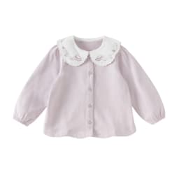 Dave Bella Elegant Shirt for Girl Autumn Spring Children Cotton Blouse Baby Lapel Outdoor Top Kids Clothes Long Sleeve DB1260811
