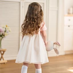 Dave Bella Girl's Summer Mesh Dress Sweet Cute Childrens Short Sleeve Princess Dress Fashion Cotton Party Outdoor DB2262387