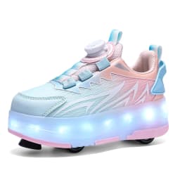 USB Rechargeable LED Light Up Roller Skates for Kids Teens Adjustable Children Boys Girls Sport Skating Shoes with Four Wheels