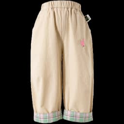 Amila Spring Children's Versatile Casual Pants With Elastic Waist, Grid Pattern And Flanging Design For Daily Comfort Wearing