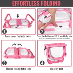 Foldable Baby Bathtub with Built-In Thermometer Soft Bath Mat Infant Bath Tub for Newborn Toddler Baby Bathing