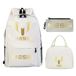 3pcs/set Football Star Graphics Backpack Pen Case Lunch Bag Set Cartoon Student Schoolbag Learning Supplies Birthday Gifts