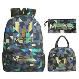 3pcs/set Football Star Graphics Backpack Pen Case Lunch Bag Set Cartoon Student Schoolbag Learning Supplies Birthday Gifts