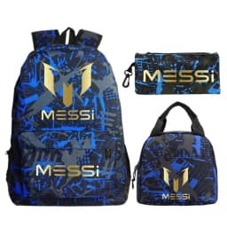 3pcs/set Football Star Graphics Backpack Pen Case Lunch Bag Set Cartoon Student Schoolbag Learning Supplies Birthday Gifts