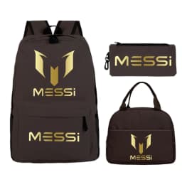 3pcs/set Football Star Graphics Backpack Pen Case Lunch Bag Set Cartoon Student Schoolbag Learning Supplies Birthday Gifts