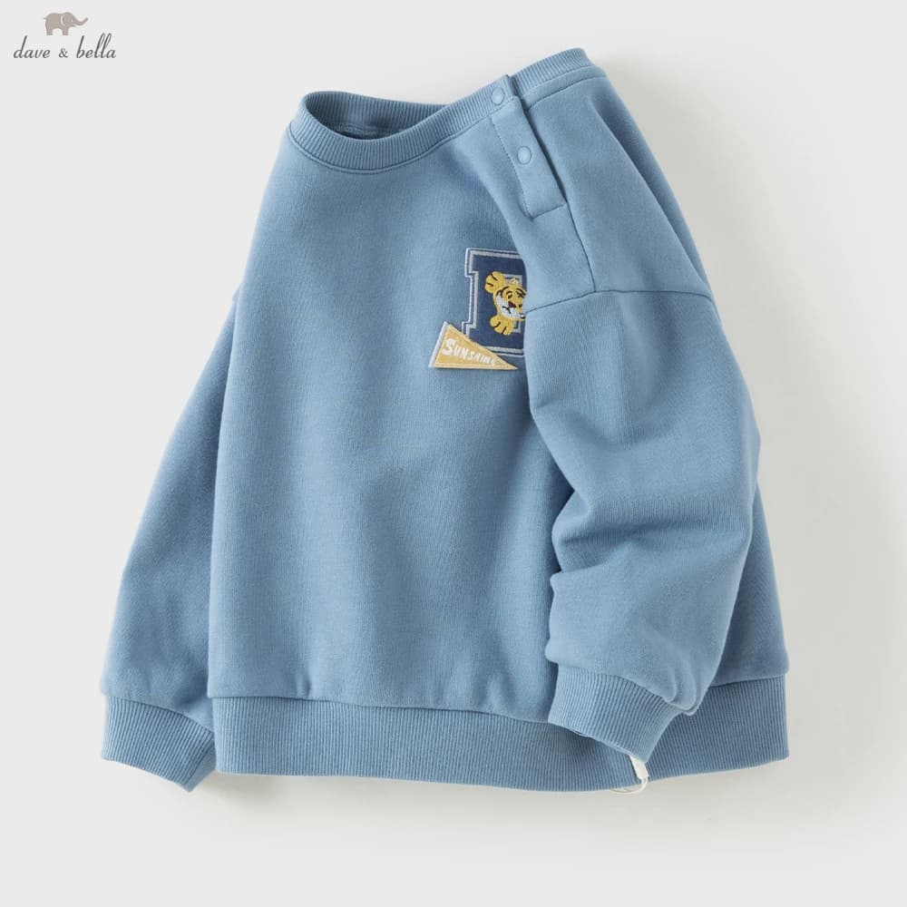 Dave Bella Kid Boys Long Sleeve Pullover Boys Spring Loose Sweatshirt Children Outdoor Sports Clothing Top DB3262819